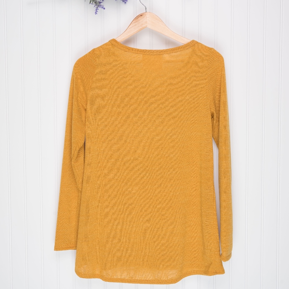 Graphic Mustard Printed Knit Top Babes Who Brunch - Picture 3 of 7